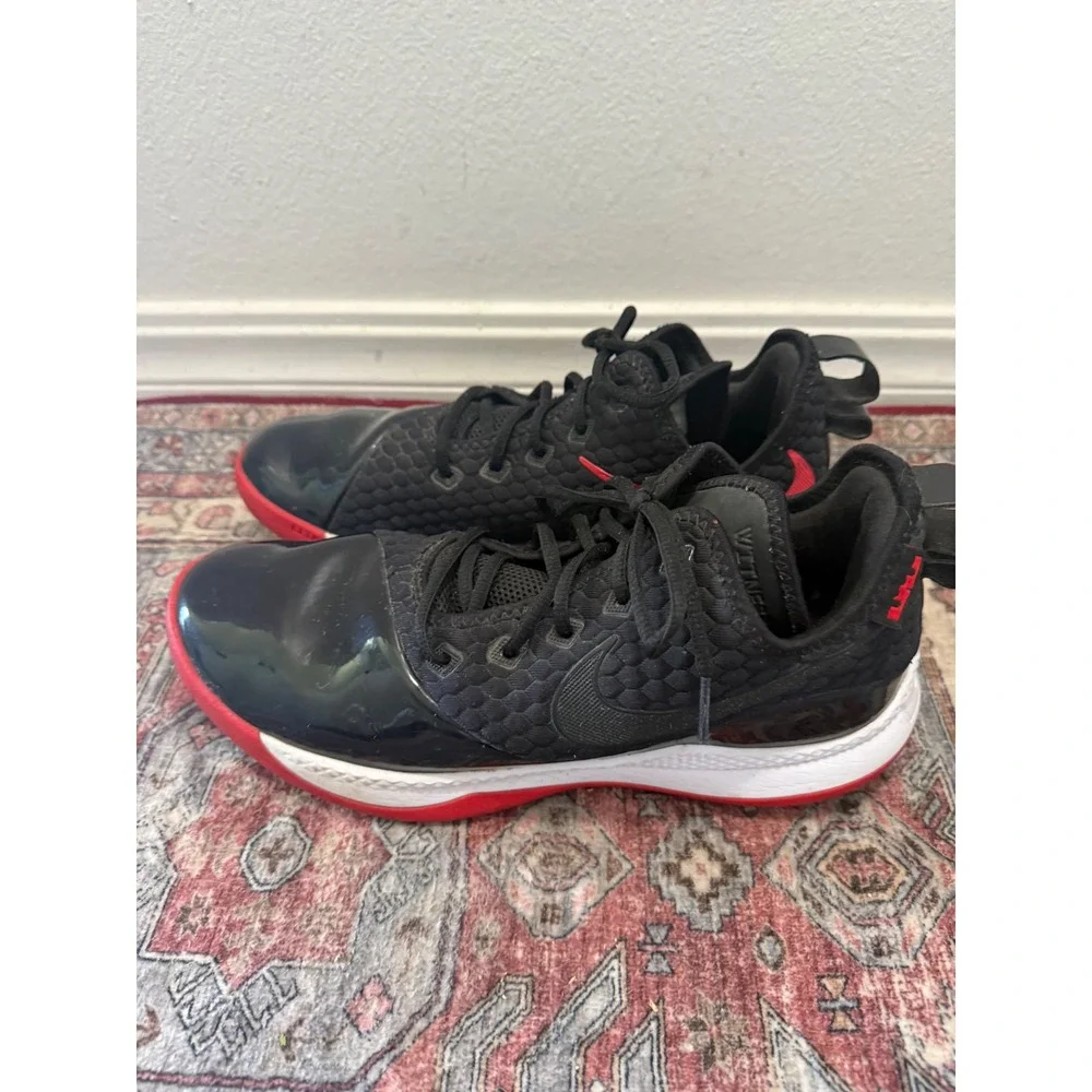 Nike LeBron Witness 3 Black‎ Red White Basketball Shoes BQ9819-001 Mens 12